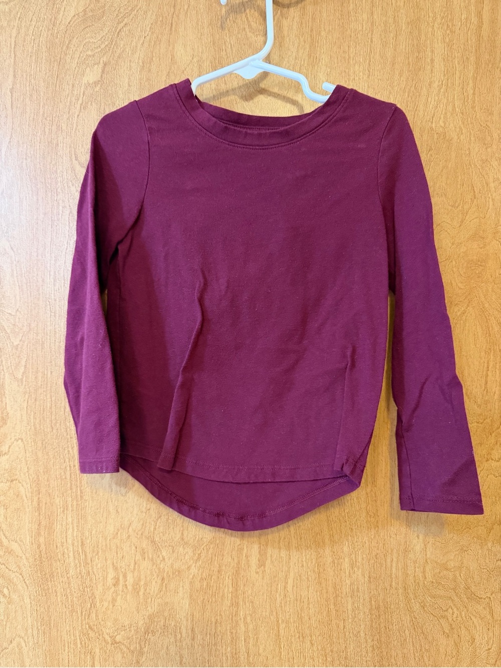 Cat & Jack Long-Sleeve Crewneck Top in Deep Wine